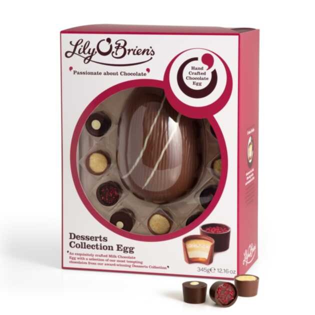 Desserts Chocolate Easter Egg with 9 Chocolates, 345g by Lily O'Brien's Chocolates