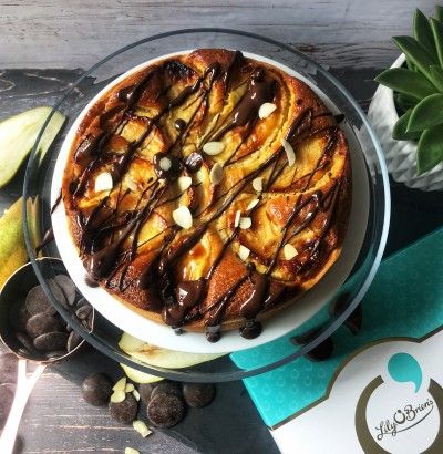 Sumptuous Spiced Pear and Almond Chocolate Drizzle Tart